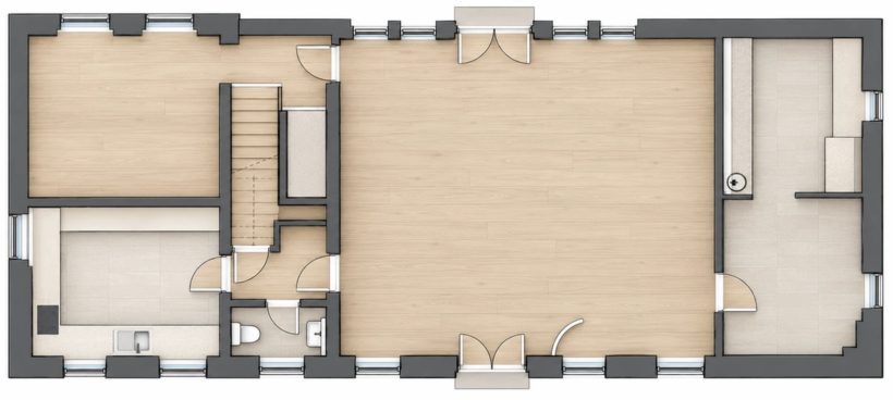 Grundriss Erdgeschoss, Büro- und Ladenfläche, Flensburg
