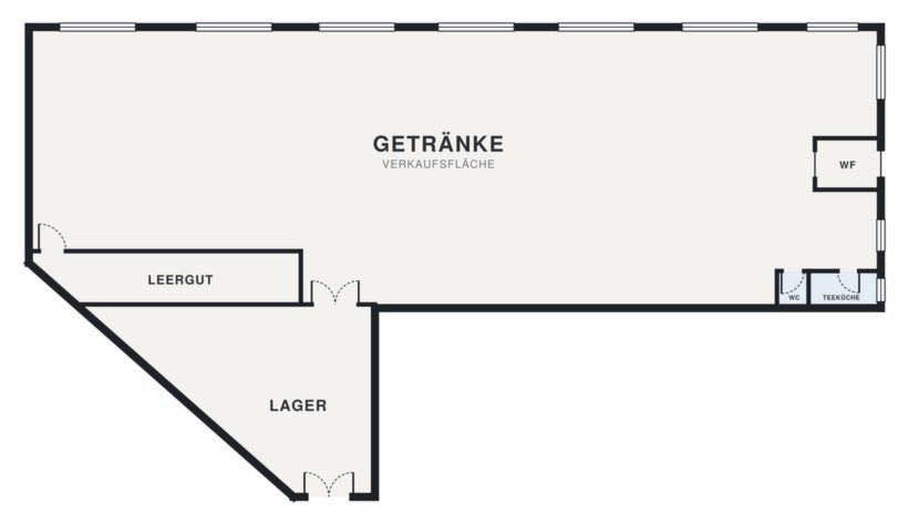 Grundriss Erdgeschoss, Einzelhandelsfläche mit Lager, Gummersbach